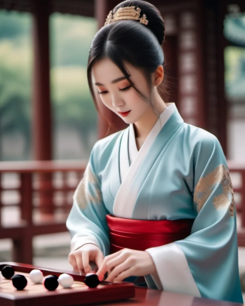 Girl playing GO